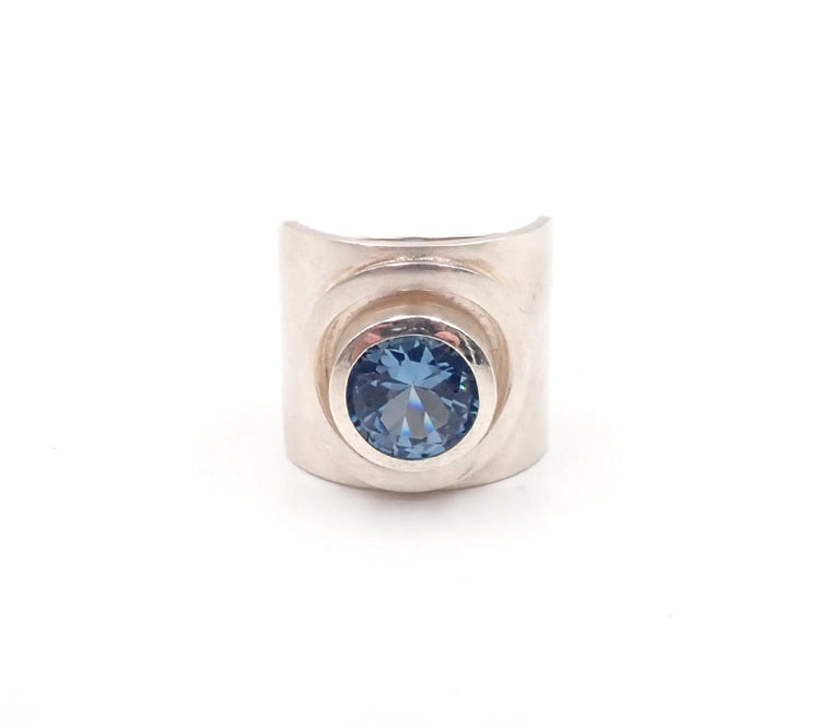 Wide Blue Spinal Ring