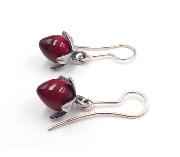 Dark Red Berry Earrings