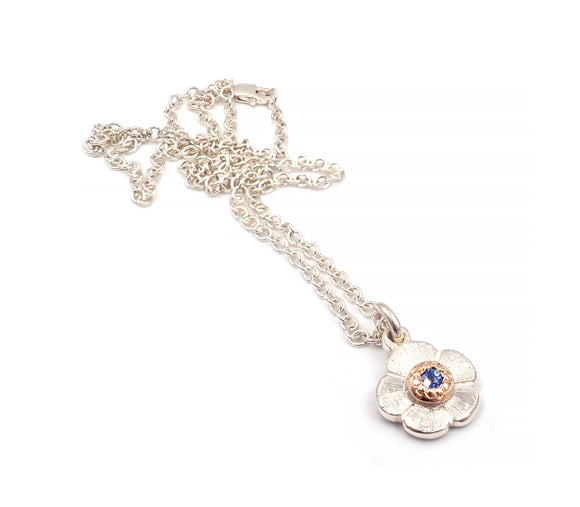 Sapphire pendant handmade New Zealand jewellery Ben Flynn