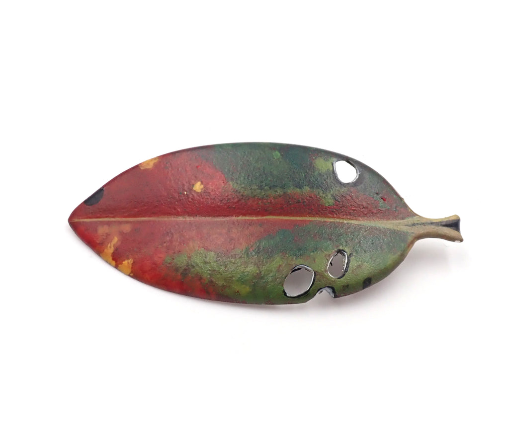 Large Pohutukawa Leaf Brooch