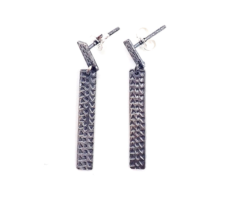 “NZ Jewellery” “New Zealand Jewellery” “NZ Made” “NZ handmade” “nz handmade earrings” “earrings”  “nz earrings” “handmade earrings” “studs” “silver earrings”  "Kate Barton" "oxidised silver"  "textured earrings" "stamped earrings"