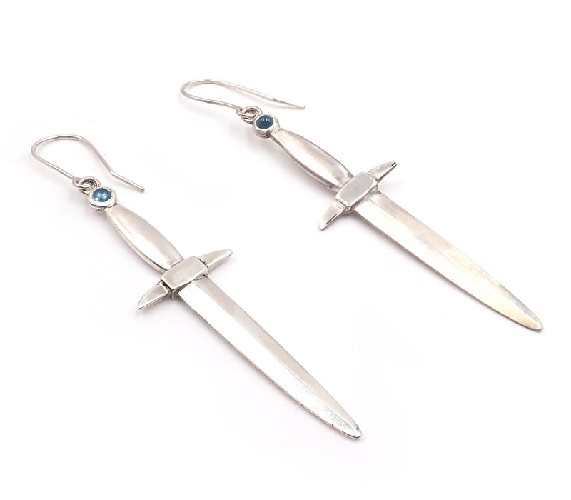 “NZ Jewellery” “New Zealand Jewellery” “NZ Made” “NZ handmade” “nz handmade earrings” “earrings”  “nz earrings” “handmade earrings” “hooks” “topaz” "blue topaz" “silver earrings” "Jessica Dew" "daggers" "dagger" "dagger earrings" "Screaming Jewellery"