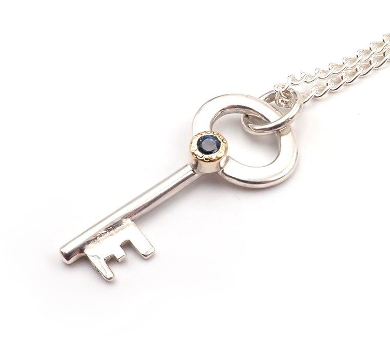 Sapphire Key Pendant
