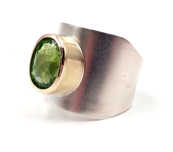 Wide Peridot Ring