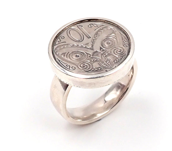 “NZ Jewellery” “New Zealand Jewellery” “NZ Made” “NZ handmade” “nz handmade ring” “handmade ring” “nz ring” “ring” “silver ring” "ten cent ring" "NZ coin ring""ursula Grube"