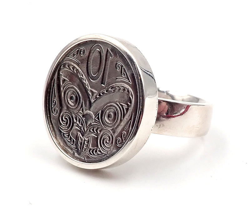 “NZ Jewellery” “New Zealand Jewellery” “NZ Made” “NZ handmade” “nz handmade ring” “handmade ring” “nz ring” “ring” “silver ring” "ten cent ring" "NZ coin ring""ursula Grube"