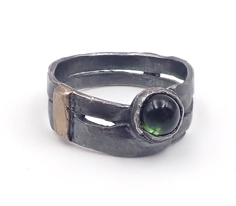 “NZ Jewellery” “New Zealand Jewellery” “NZ Made” “NZ handmade” “nz handmade ring” “handmade ring” “nz ring” “ring” “silver ring”  "FEMME BRUTALE" "CRUDE ring" "oxidised silver" "green tourmaline" "tourmaline" "Tane McClean"