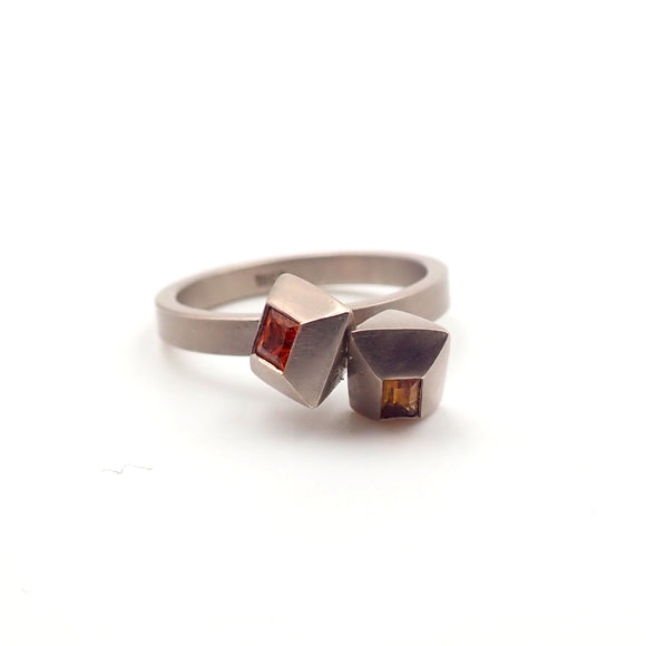 “NZ Jewellery” “New Zealand Jewellery” “NZ Made” “NZ handmade” “nz handmade ring” “handmade ring” “nz ring” “ring” "cluster ring" "18ct" "white gold" "citrine" "spessartite garnet" "garnet" "Cheryll Sills"