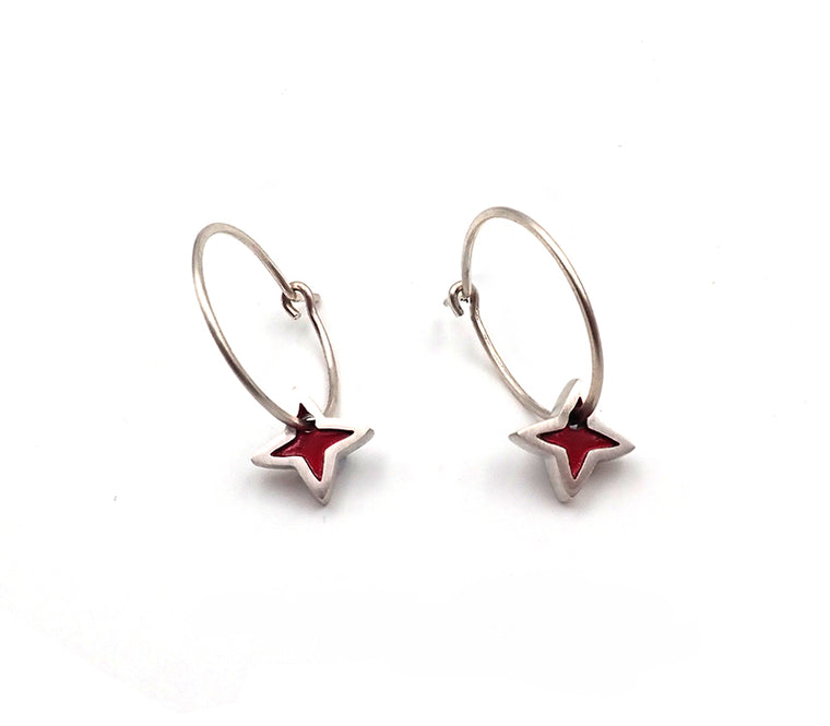 Red Pacific Flower Earrings