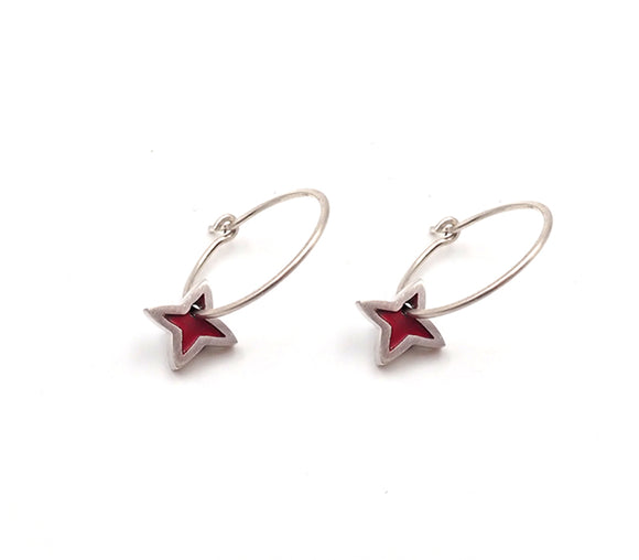 Red Pacific Flower Earrings
